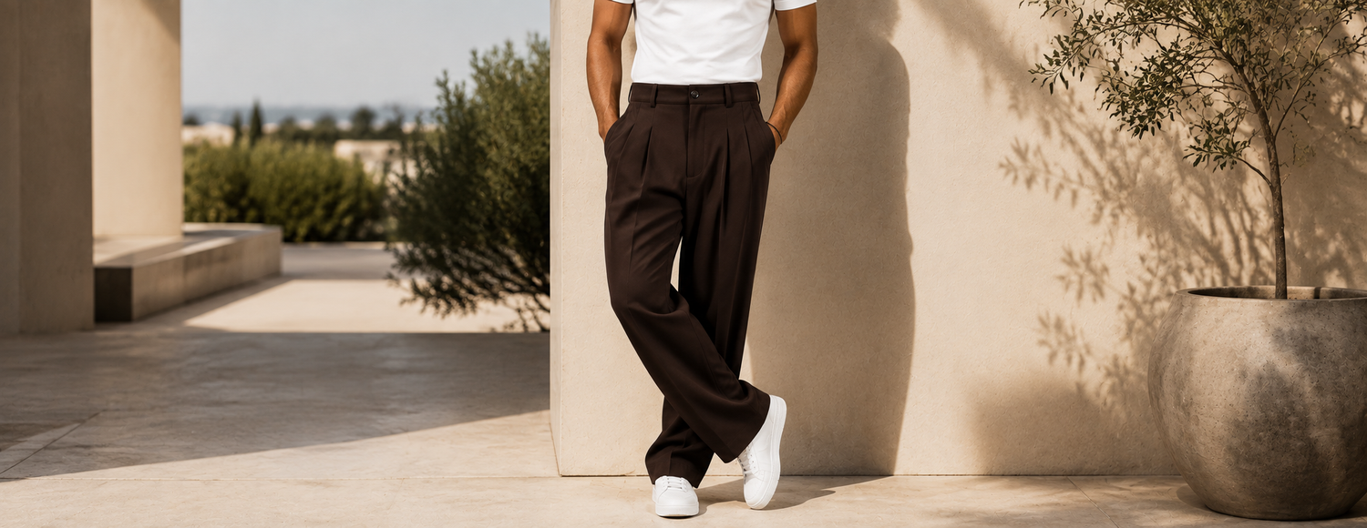 Pleated Wide-Leg Trousers