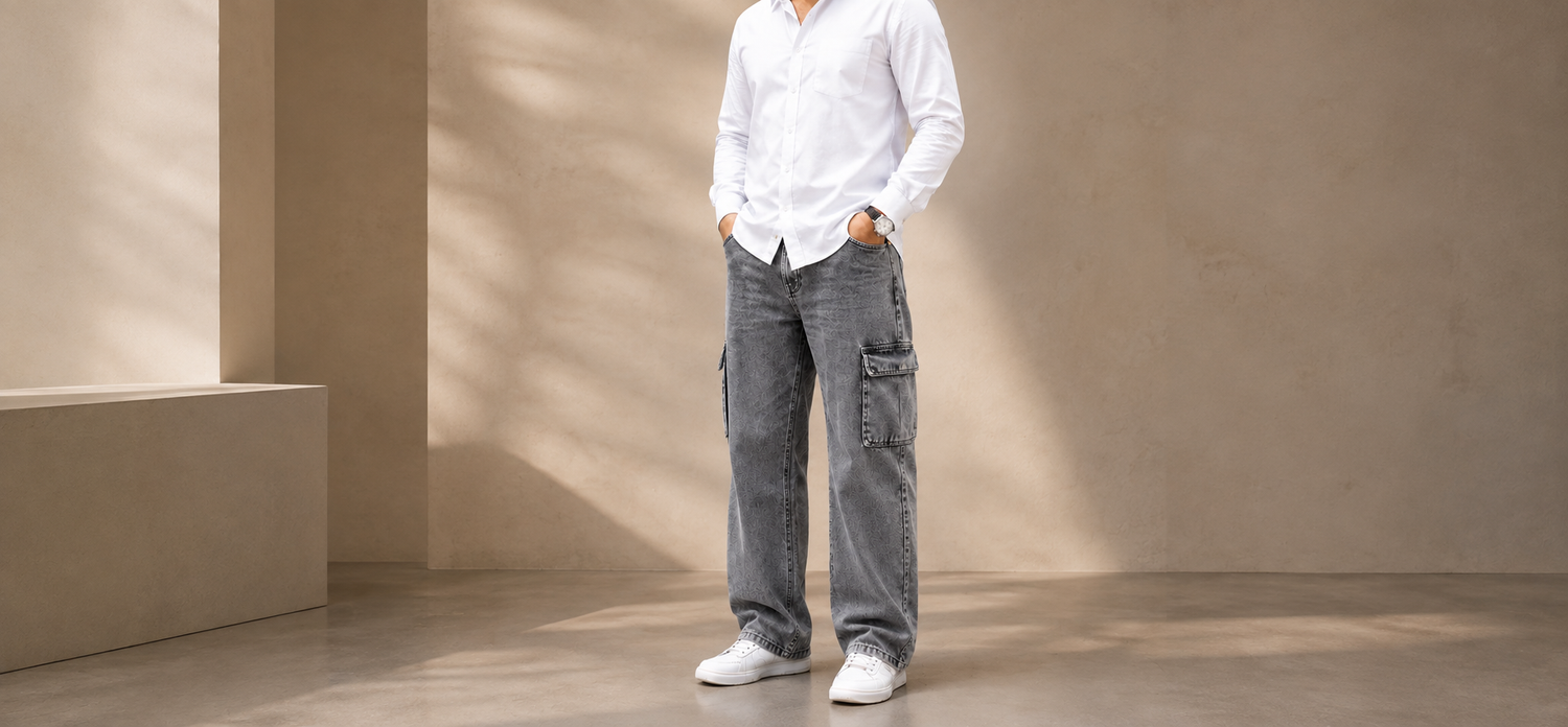 Men's  baggy wide leg Jeans
